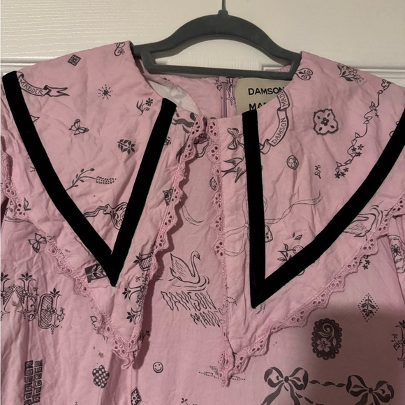 Pink Women's Blouse with Black Accents - Picture 2 of 4